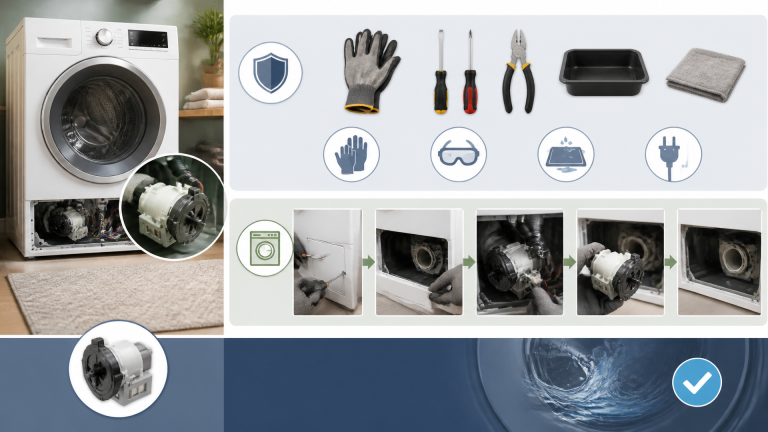 Step by Step Guide to Change the Drain Pump on Your LG Washing Machine, sections: Before You Start: Tools a...