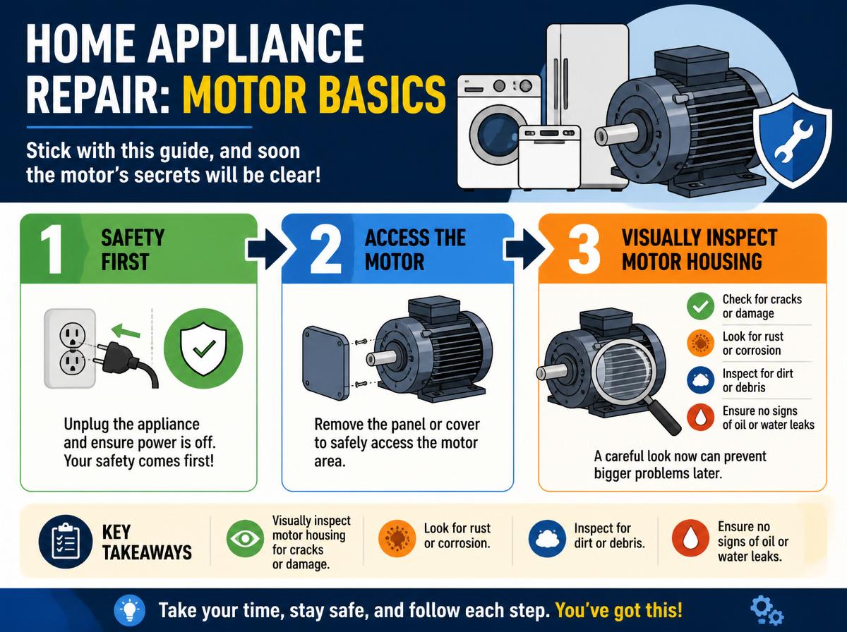 Step-by-step infographic: Dryer Motor Inspection Checklist: What Should Be Included?: (intro/hero area)