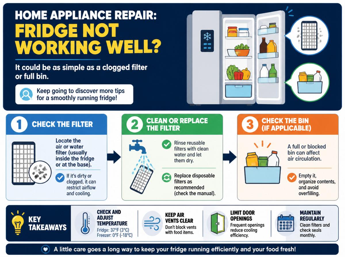 Step-by-step infographic: Troubleshooting Common Issues With Whirlpool Refrigerator: Quick Fixes: (intro/hero area)
