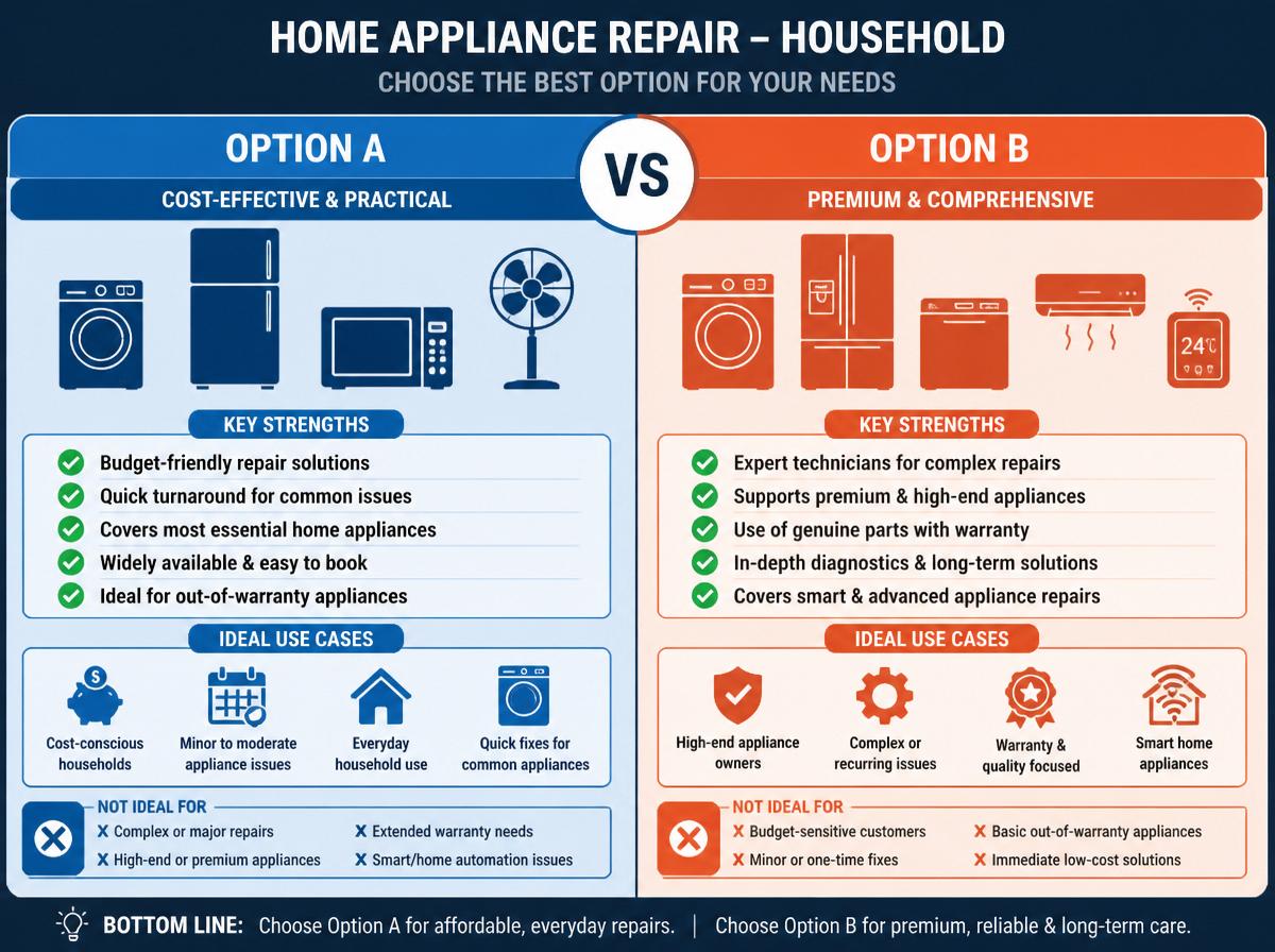 Comparison infographic: Understanding the Costs of Refrigerator Repairs: DIY vs. Professional Repairs