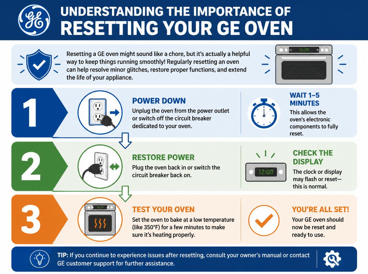 Step-by-step infographic: What Do the Different GE Oven Reset Methods Do?: Understanding the Importance of Resetting Your GE Oven